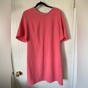 Karl Lagerfeld Pink Pearl Neckline Dress